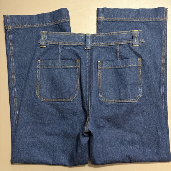 LOFT “The Wide Leg” Dark Blue Jeans Waist 27” Size 4 - Picture 6 of 12